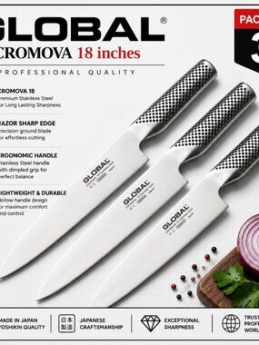 Global 8" Classic Stainless Steel Chef Knife – G2 Kitchen Cooking Knife
